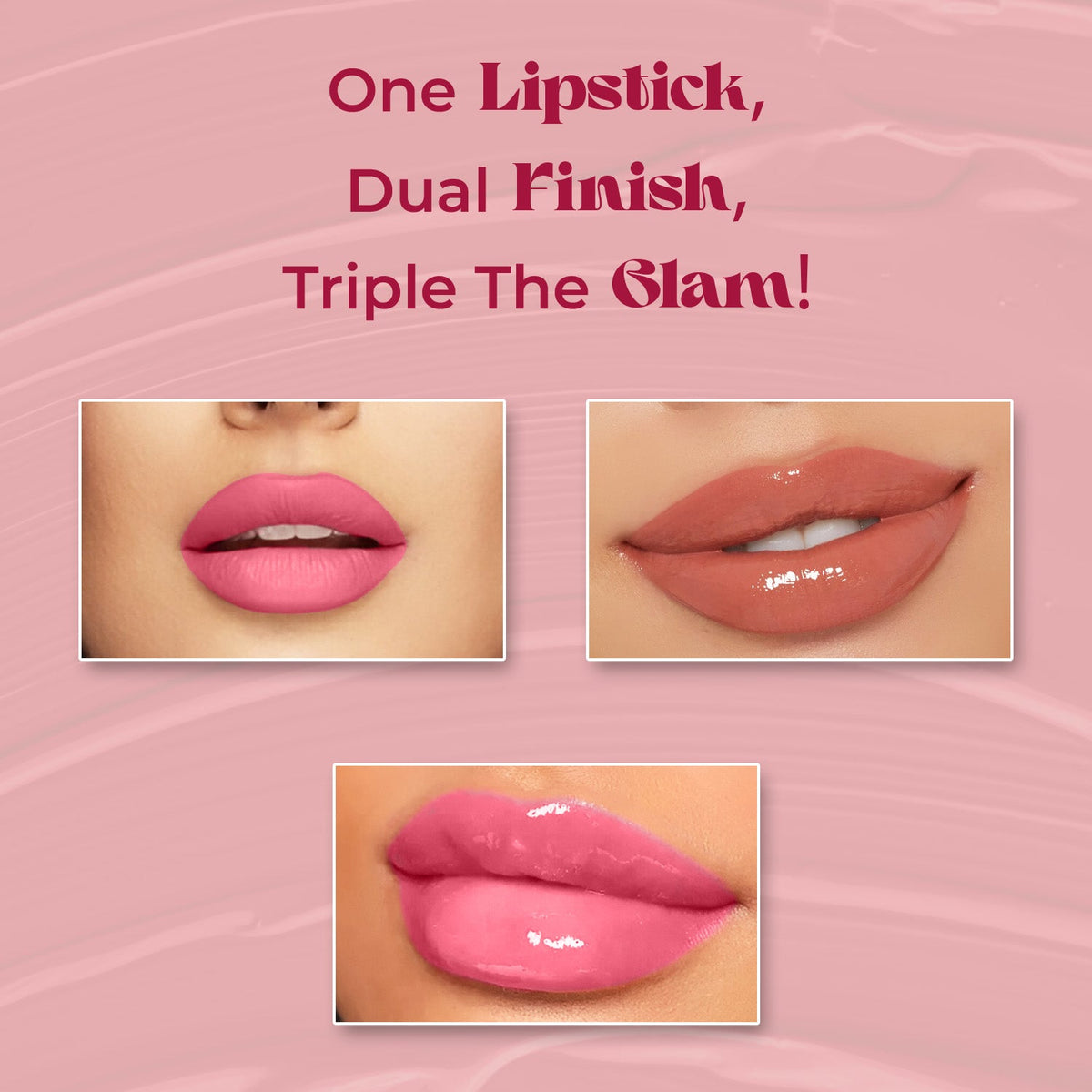 Jaquline USA Double Take Matte & Gloss Lipstick (6.5 ml) Pink Sorbet 02, Long-Lasting & Non-Transfer