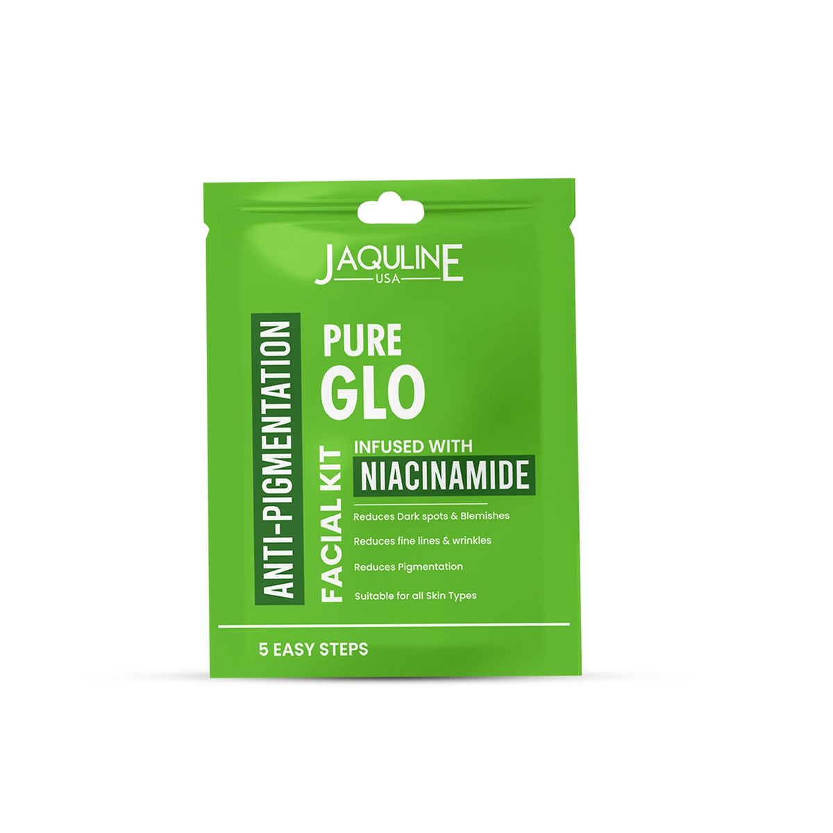 Jaquline USA Pure GLO Anti-Pigmentation Facial KIT With Niacinamide & Hyaluronic Acid to Improves Skin Texture | for all skin