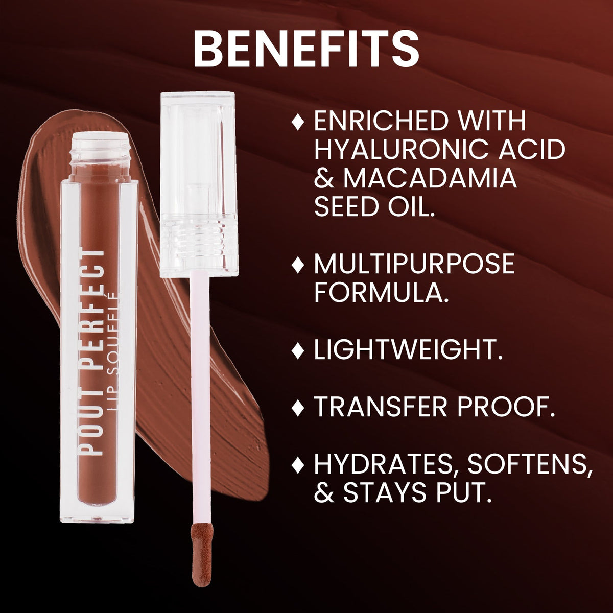 Jaquline USA Pout Perfect Lip Souffle, long lasting Liquid Lipstick, Matte Finish & Smooth Texture, Transfer Proof & Enriched