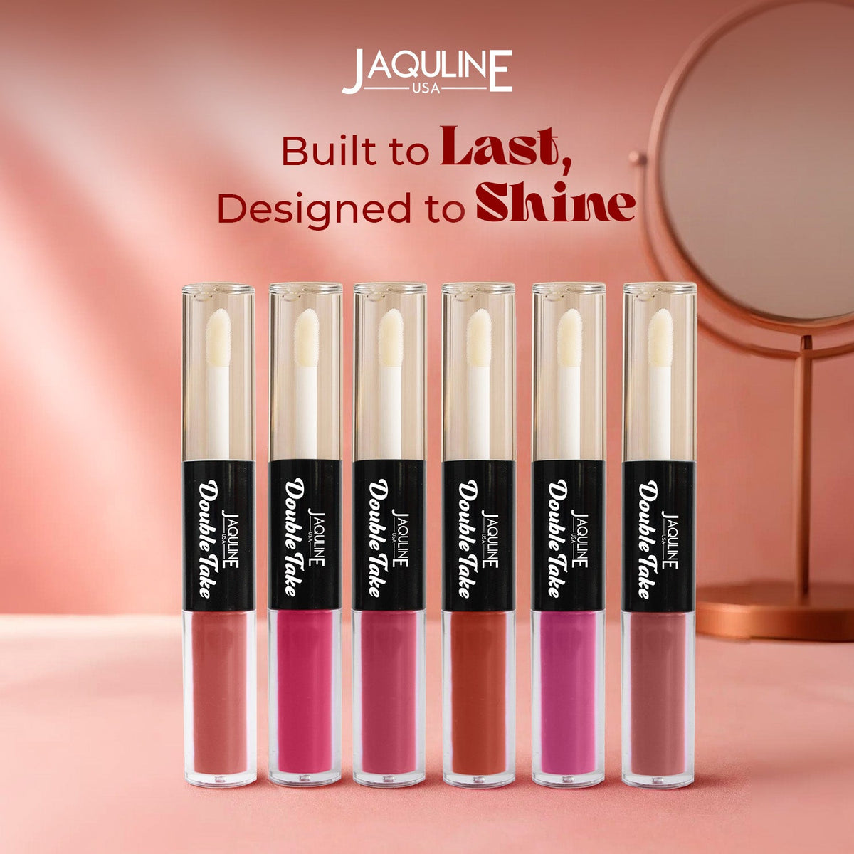 Jaquline USA Double Take Matte & Gloss Lipstick (6.5 ml) Rose Delight 04 Long-Lasting & Non-Transfer