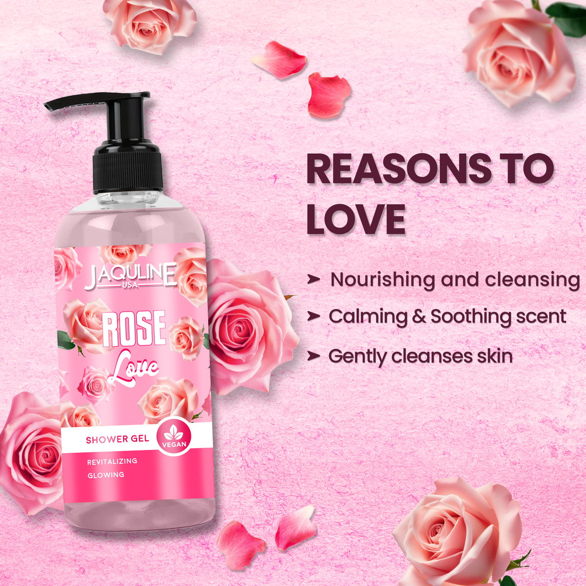 Jaquline USA Rose Love Shower Gel 250ml