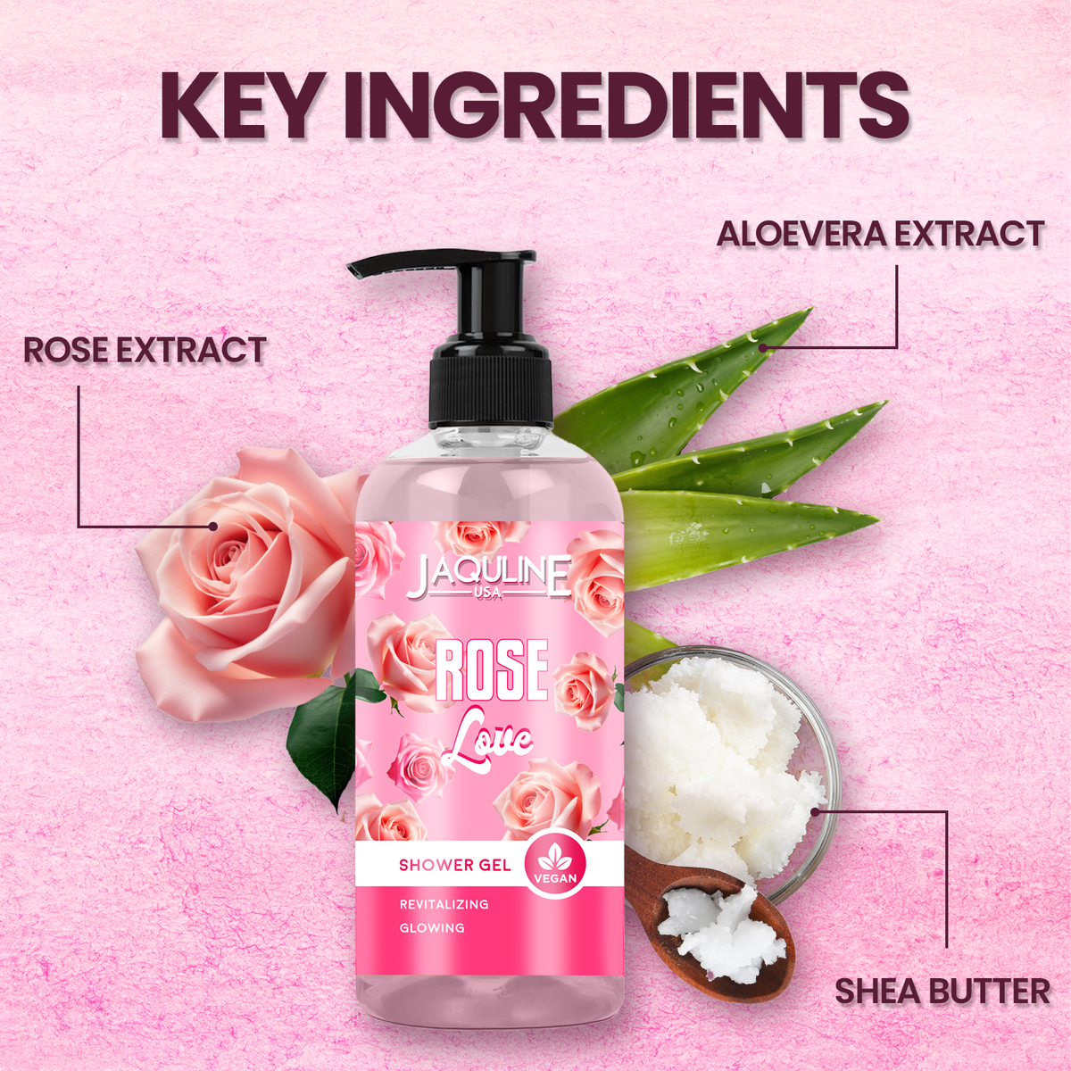 Jaquline USA Rose Love Shower Gel 250ml