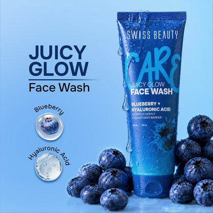 Care Juicy Glow Face Wash  Blueberry + Hyaluronic Acid