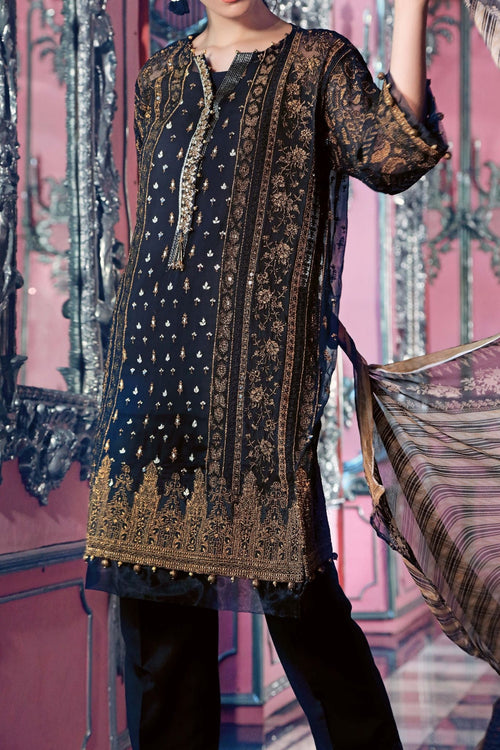 Komal's FE-118 Formal Embroidered Chiffon 3PC Suit