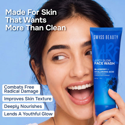 Care Juicy Glow Face Wash  Blueberry + Hyaluronic Acid