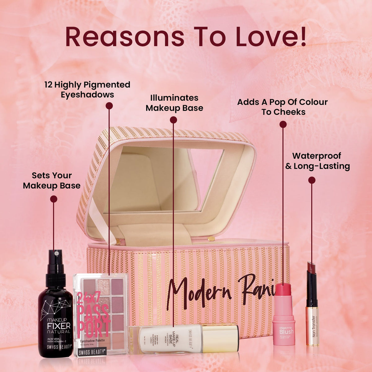 MODERN RANI MAKEUP Vanity WITH FREE Vanity Box (worth Rs 2499)