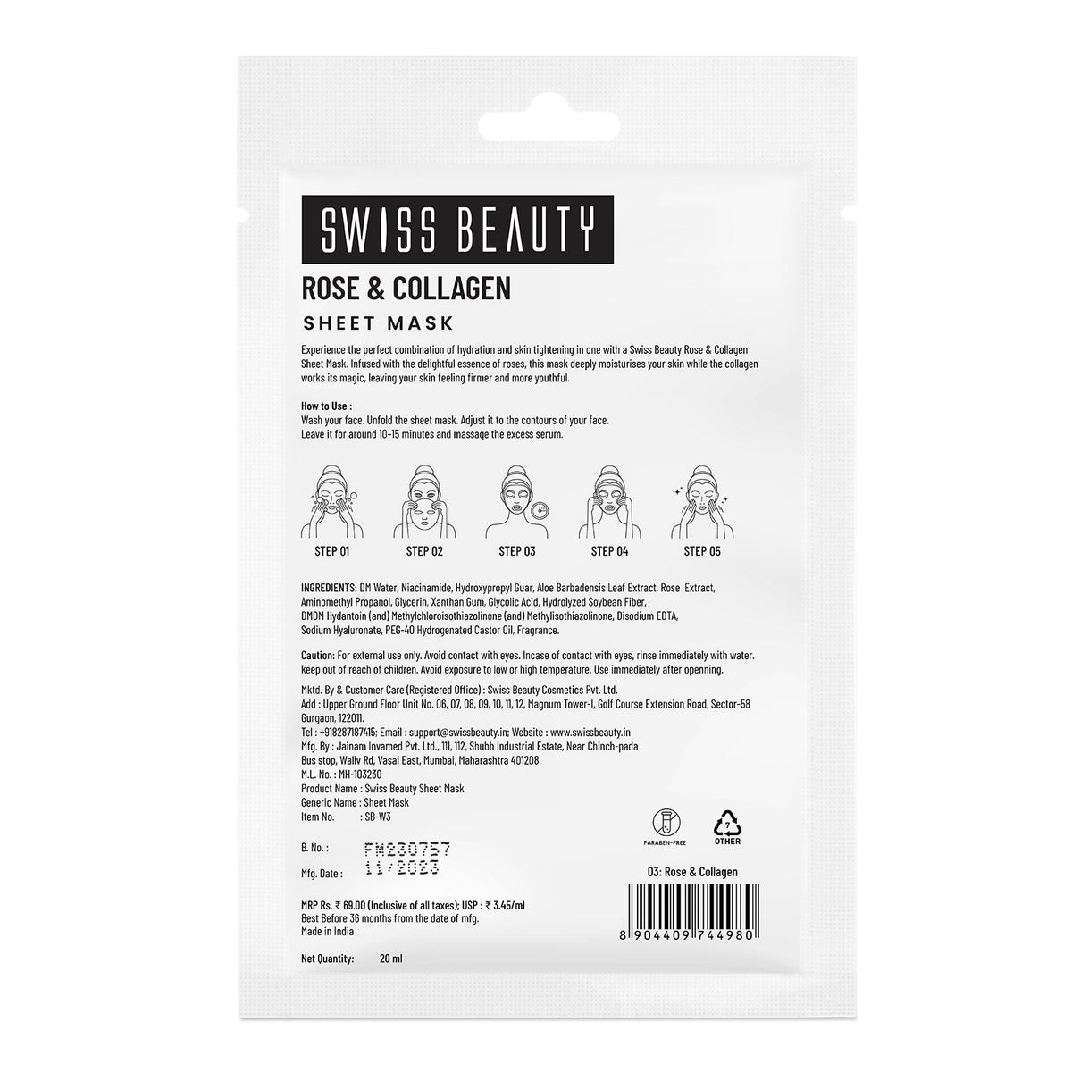 Rose & Collagen Sheet Mask