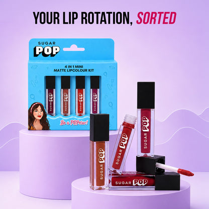 SUGAR POP 4 in 1 Mini Matte Lipcolor Kit - 01 Cult Classics