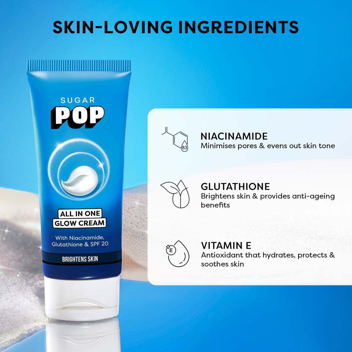 SUGAR POP All In One Glow Cream with with Niacinamide And Glutathione Spf 20
