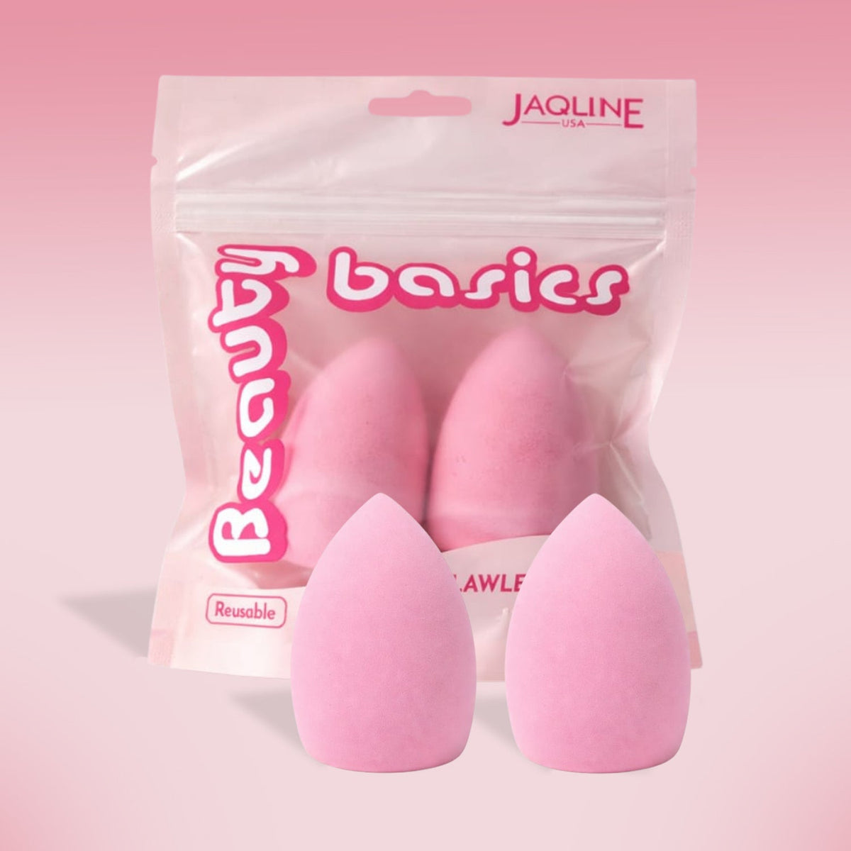 JAQULINE USA Makeup Blender Sponge Slanted Cut for Foundation Concealer Contour Blending Soft Latex Free Beauty Sponge Flawle
