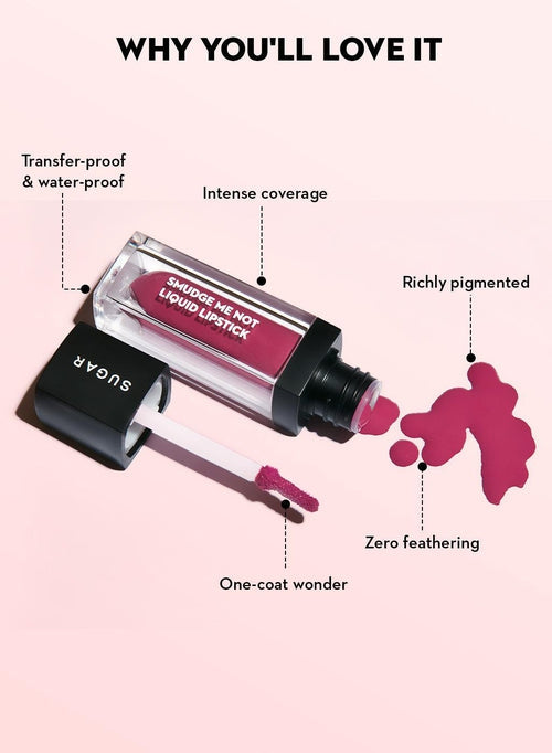 Smudge Me Not Liquid Mini Lipstick - 21 Aubergine Queen (Blackened Burgundy) (TOI)