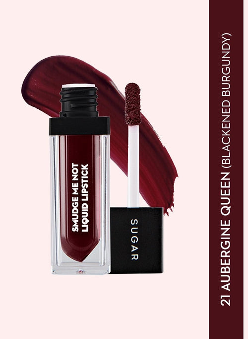 Smudge Me Not Liquid Mini Lipstick - 21 Aubergine Queen (Blackened Burgundy) (TOI)