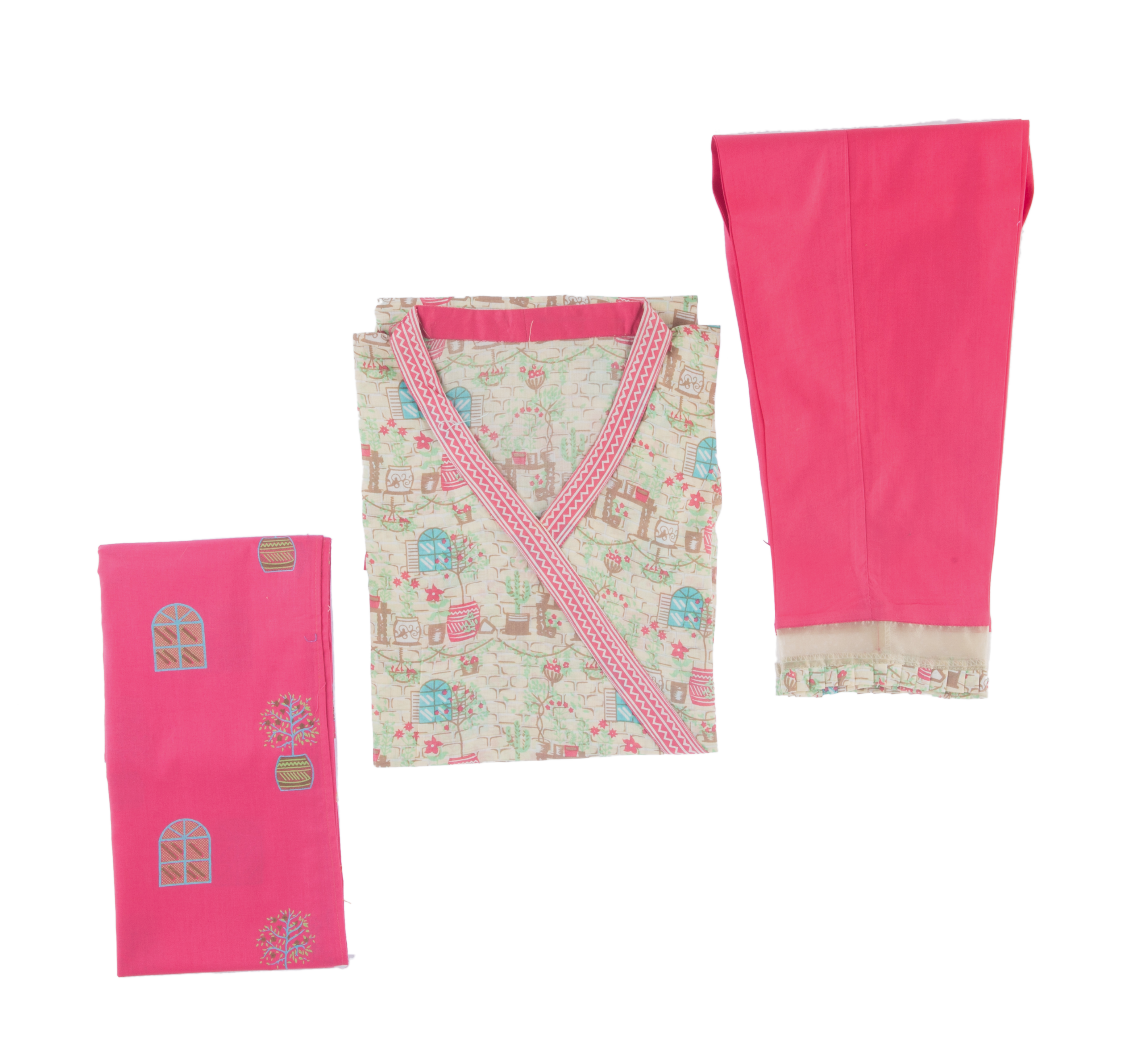 Komal's GAD-00980 Teen's Printed 3PC Suit