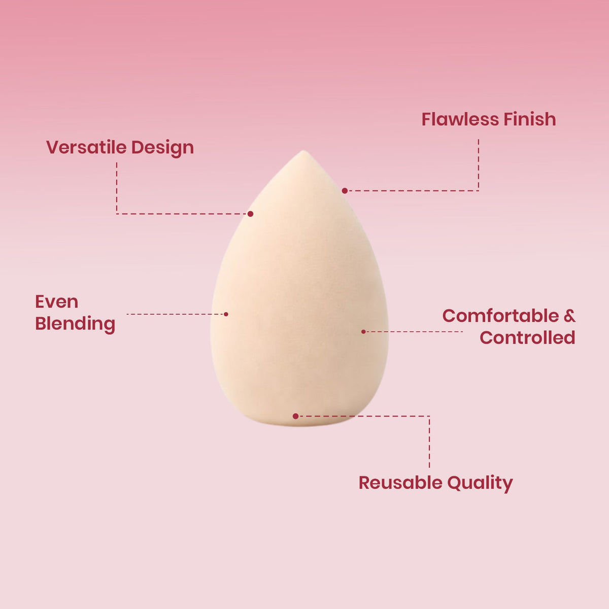 JAQULINE USA Makeup Blender Sponge Tear Drop Shape for Foundation Concealer BB Cream Powder Flawless Airbrush Finish Soft Lat