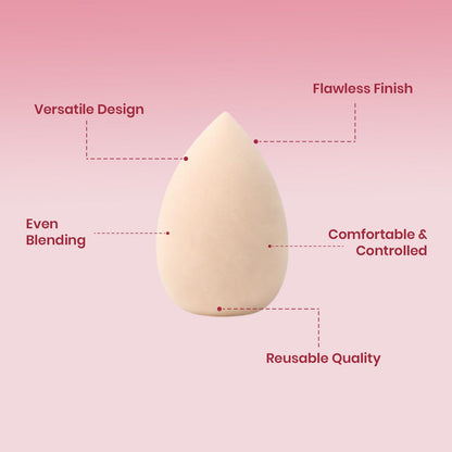 JAQULINE USA Makeup Blender Sponge Tear Drop Shape for Foundation Concealer BB Cream Powder Flawless Airbrush Finish Soft Lat