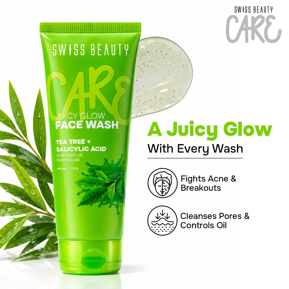 Care Juicy Glow Face Wash  Tea Tree + Salicylic Acid