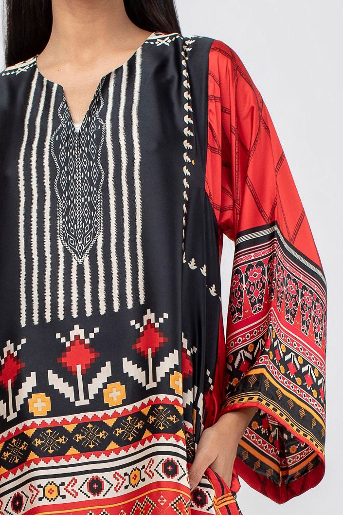 Komal's Satin Printed Kurti