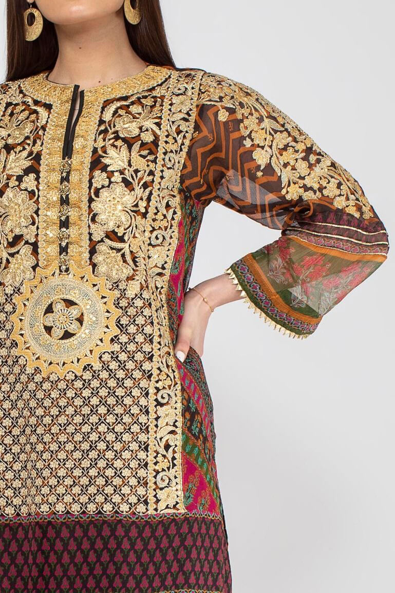 Komal's KSFPE18301 Formal Chiffon Silk Kurti