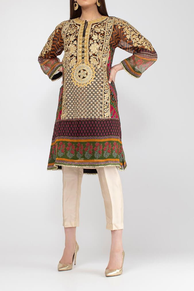 Komal's KSFPE18301 Formal Chiffon Silk Kurti