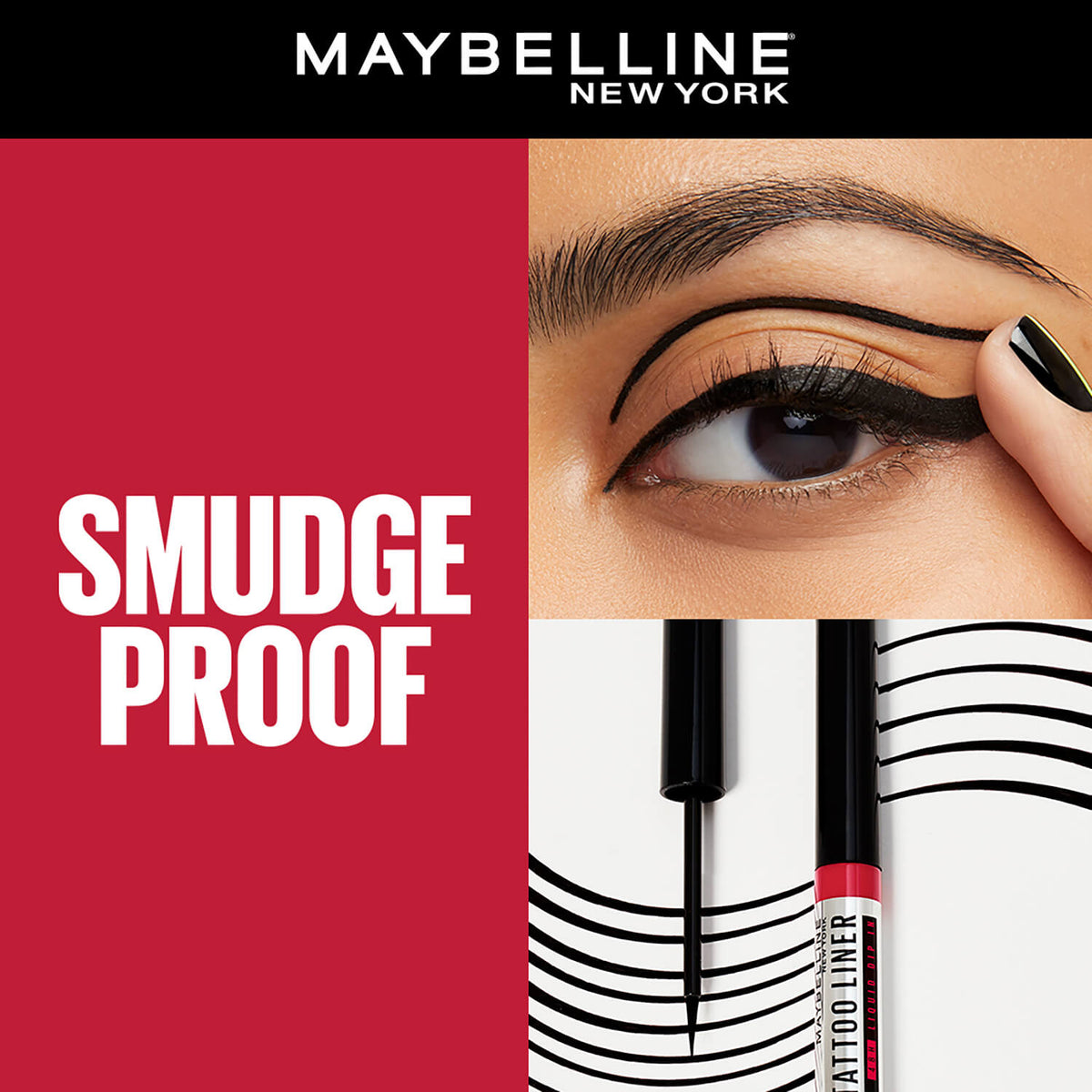 Maybelline New York Tattoo Liner 48H Dip In, Black, 2.1 gm