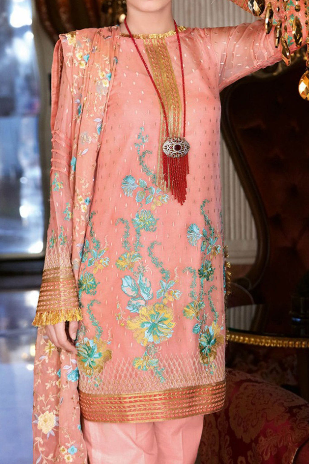 Komal's WGL-054 Chiffon 3PC Suit