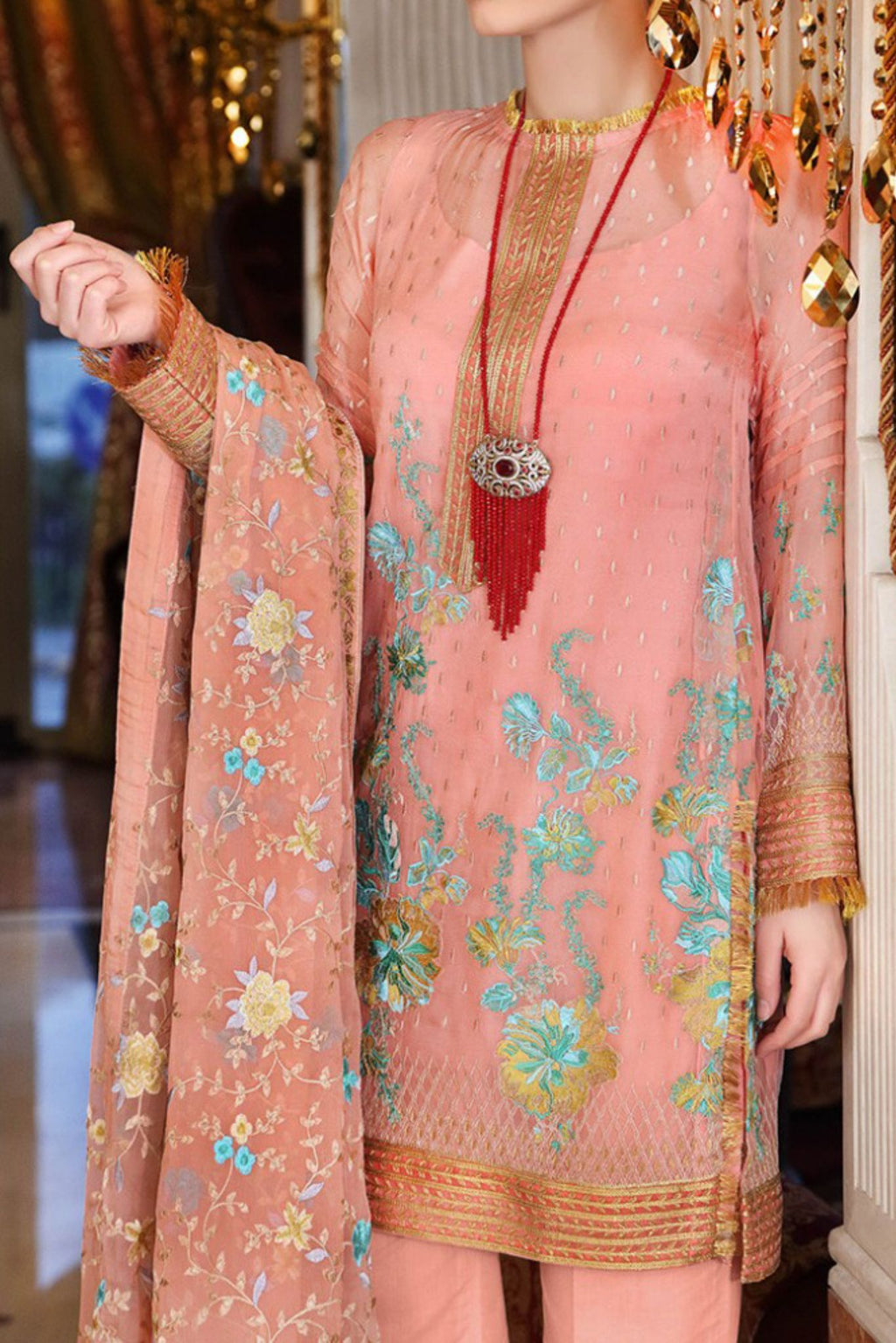 Komal's WGL-054 Chiffon 3PC Suit