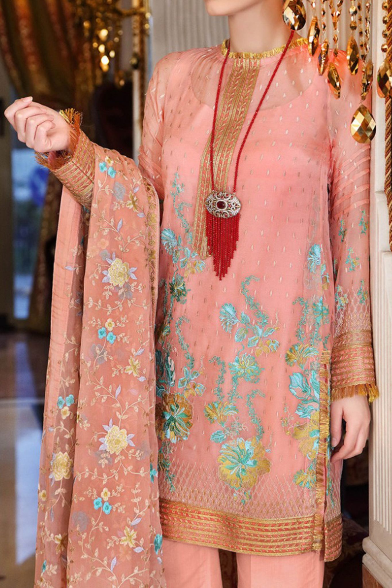 Komal's WGL-054 Chiffon 3PC Suit