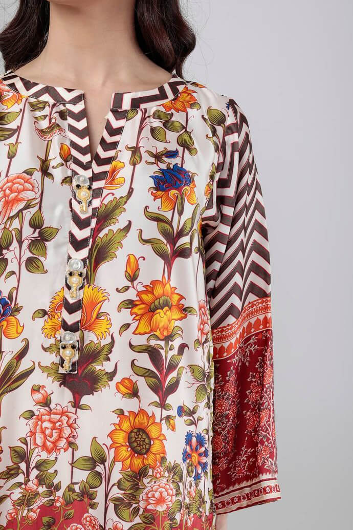Komal's KWTSP-K17301 Satin Printed Kurti